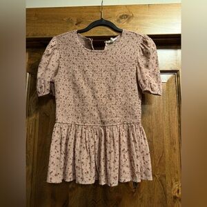 Floral smocked blouse